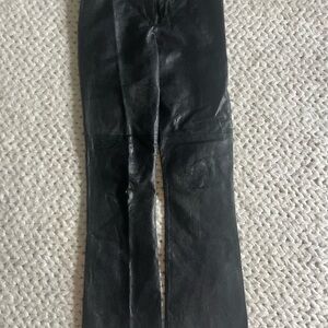 Black Leather snakeskin Pants
